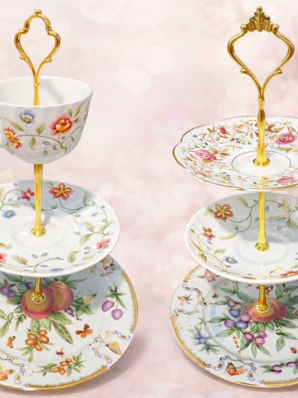 Vintage Floral Tiered Tray - Picture 4 of 4